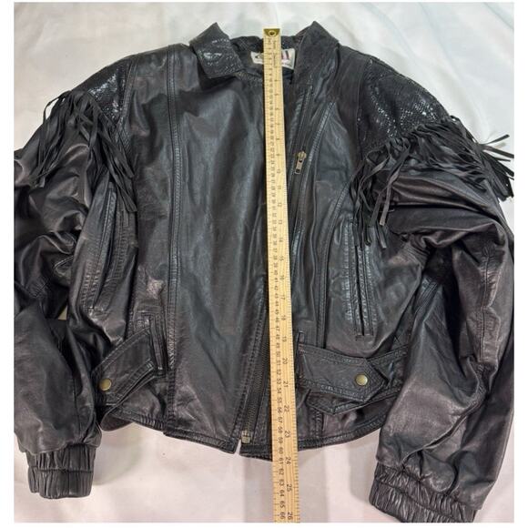 Vintage Leather Jacket G-III G3 Women's Large Black Coat Short Waist Length - Picture 3 of 8